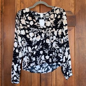 Floral Print Long Sleeve Blouse